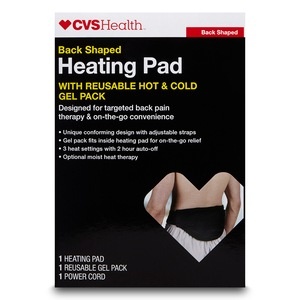 slide 1 of 1, CVS Health Back Shaped Heating Pad With Reusable Hot And Cold Gel Pack, 1 ct