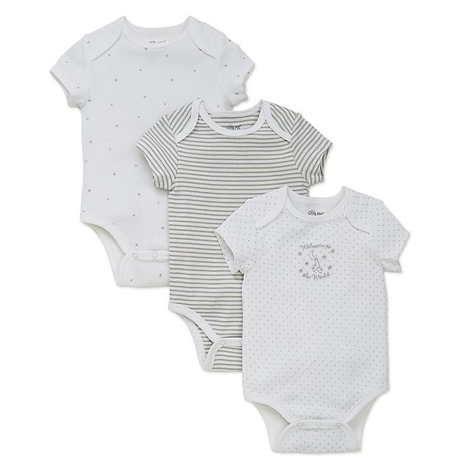 slide 1 of 1, Little Me Newborn Welcome to the World Bodysuit - White, 3 ct