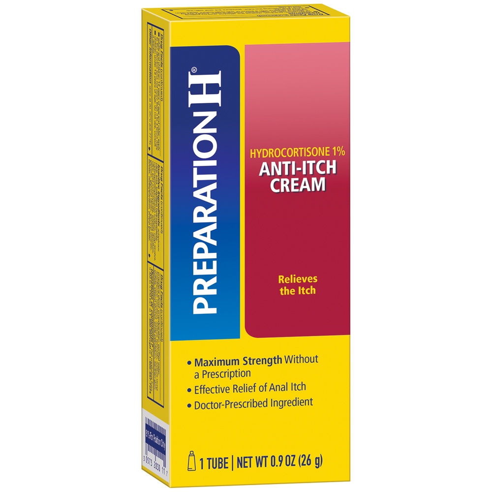 slide 2 of 6, Preparation H Anti-Itch Hemorrhoid Treatment Cream With Hydrocortisone 1%, Maximum Strength Relief, 0.9 oz