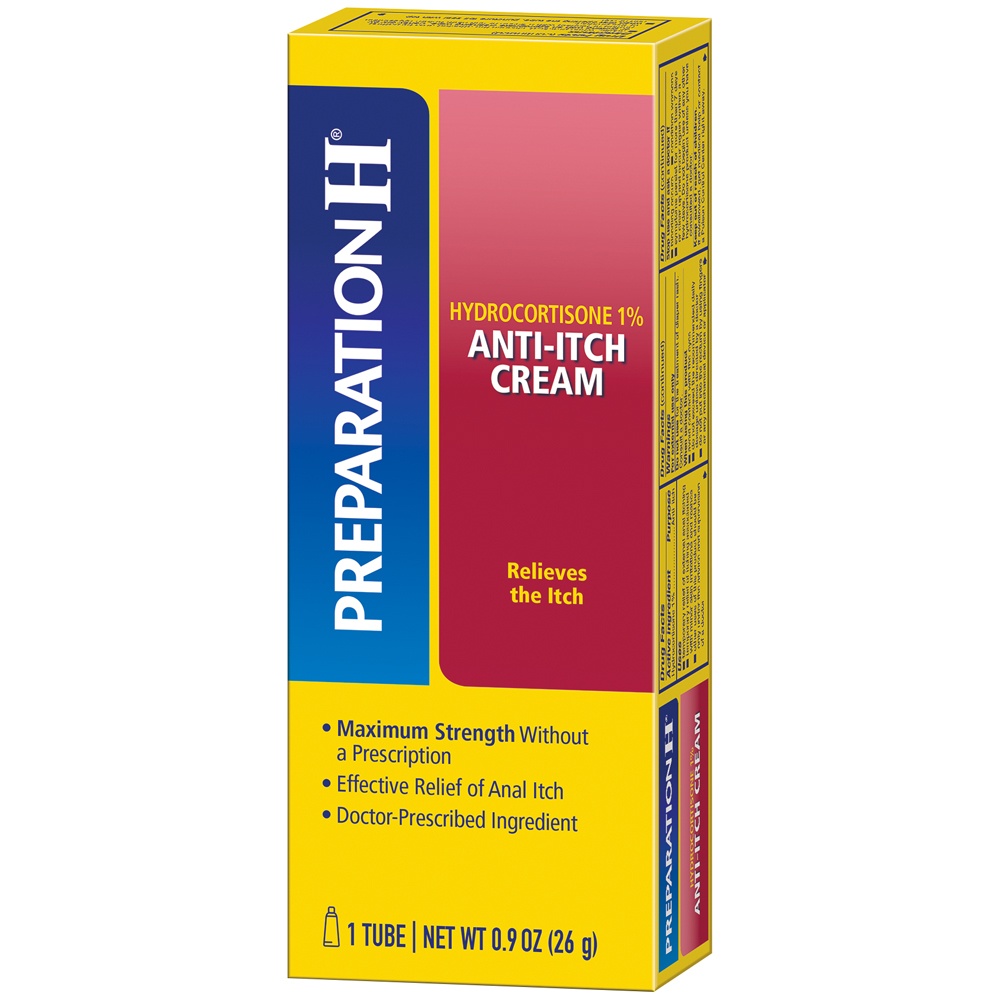 slide 3 of 6, Preparation H Anti-Itch Hemorrhoid Treatment Cream With Hydrocortisone 1%, Maximum Strength Relief, 0.9 oz