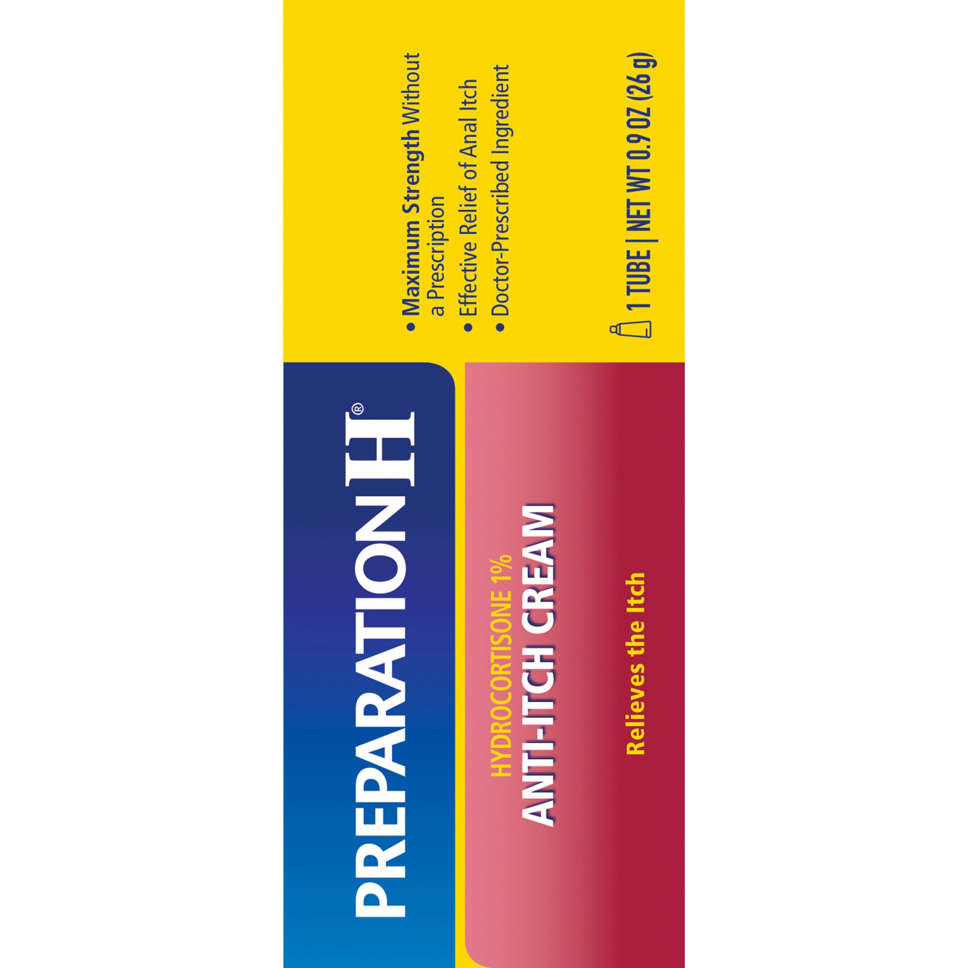 slide 6 of 6, Preparation H Anti-Itch Hemorrhoid Treatment Cream With Hydrocortisone 1%, Maximum Strength Relief, 0.9 oz