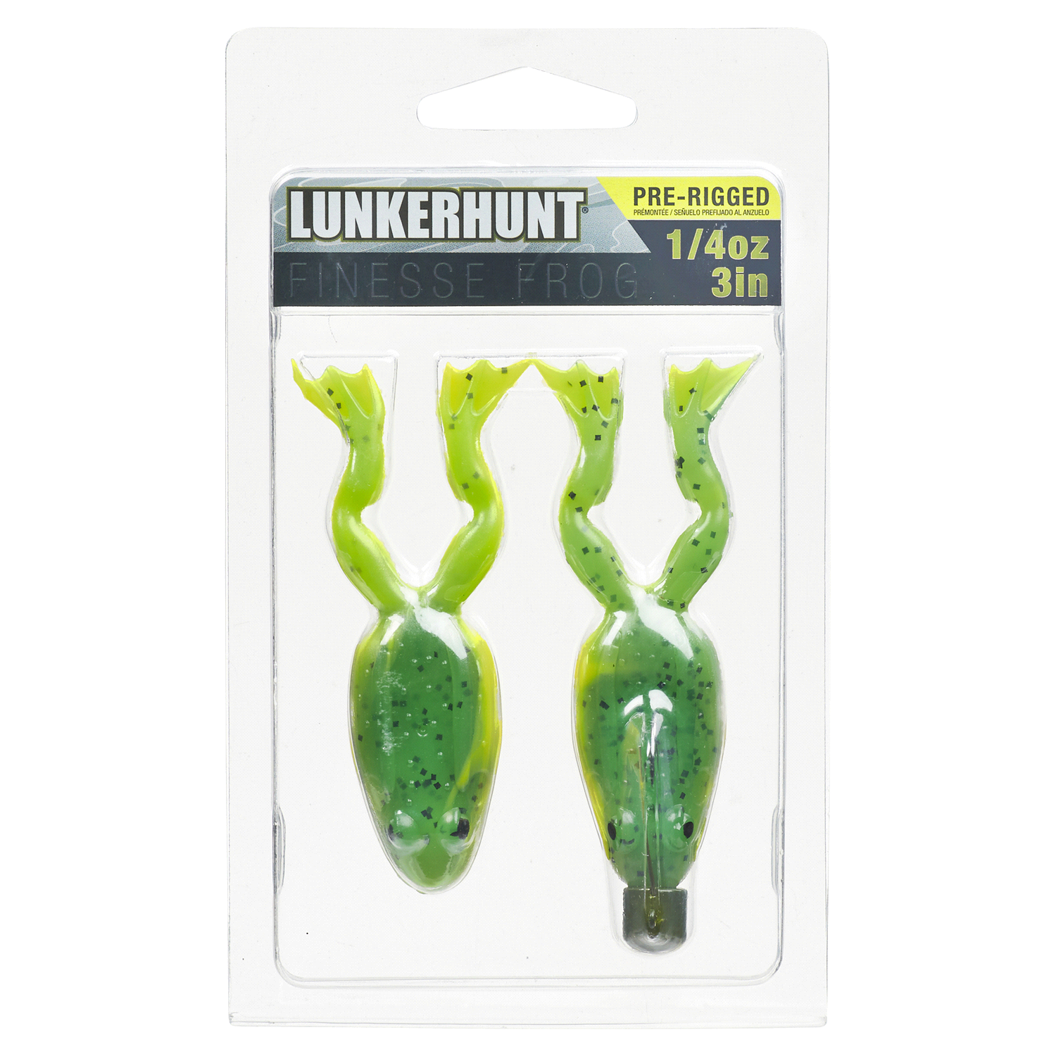 slide 1 of 5, Lunkerhunt Pre-Rigged Finesse Frog - Leopard - 3", 1/4 oz