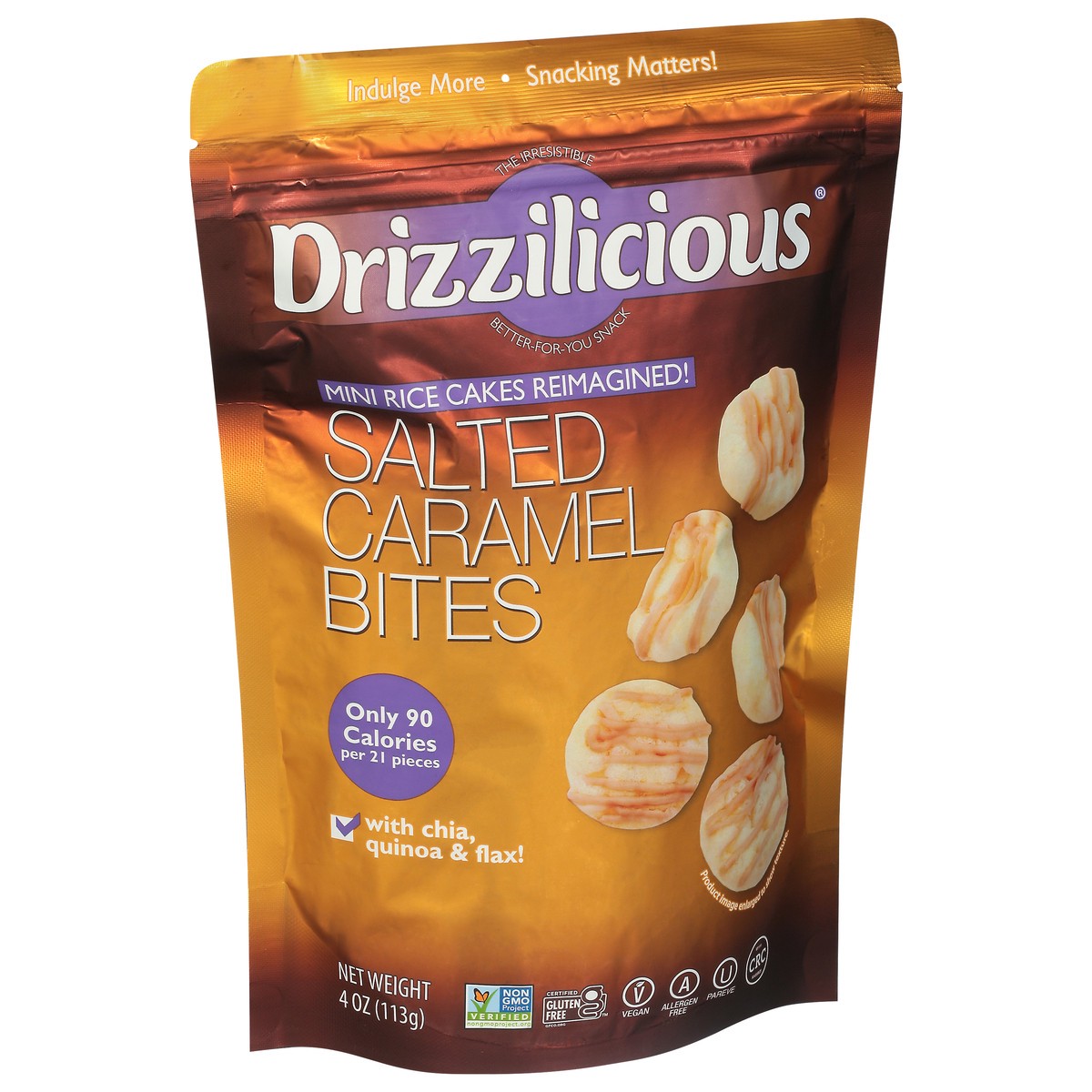 slide 5 of 9, Drizzilicious Salted Caramel Bites with Chia, Quinoa & Flax 4 oz, 4 oz