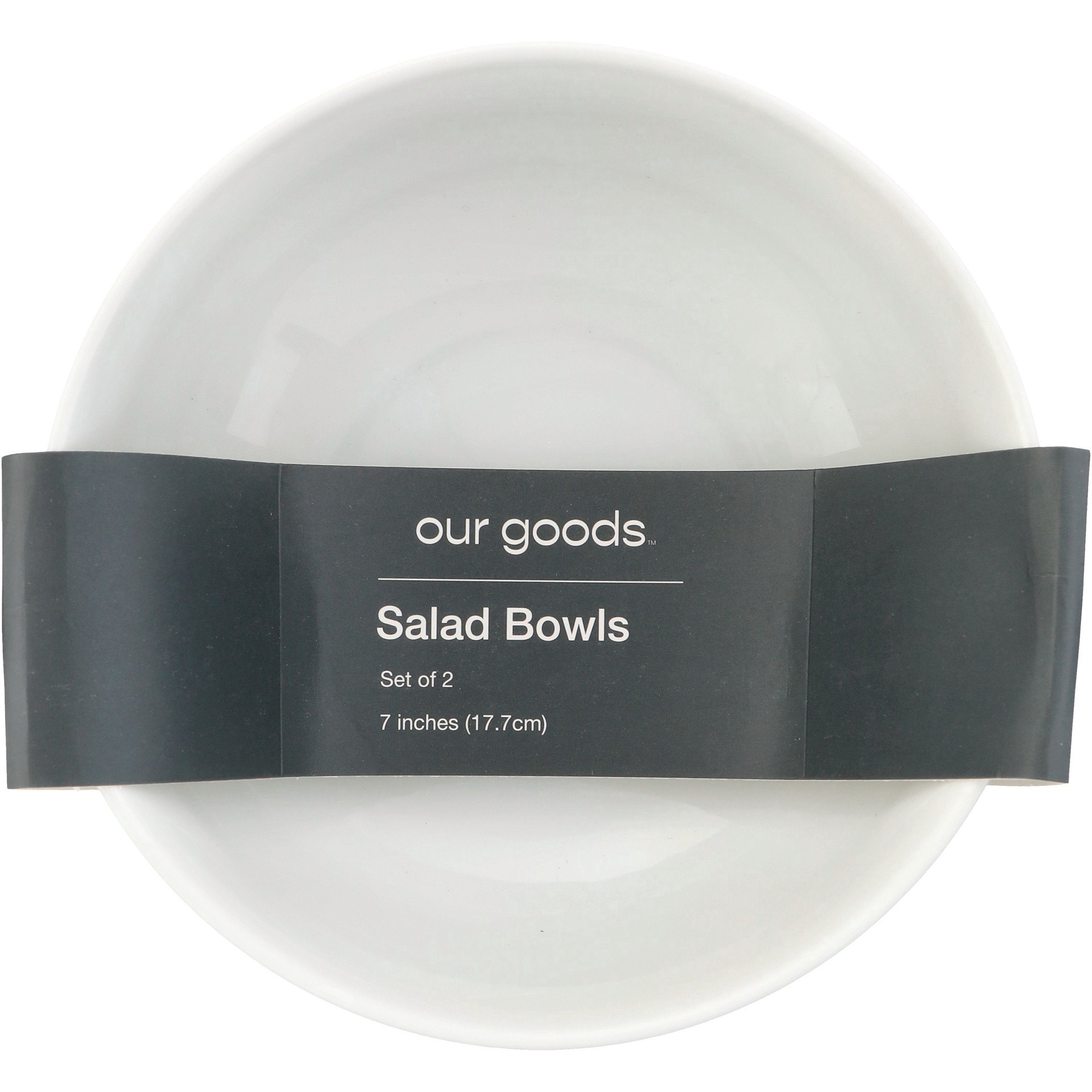 slide 1 of 1, our goods Porcelain Salad Bowl Set, 7'', 2 ct