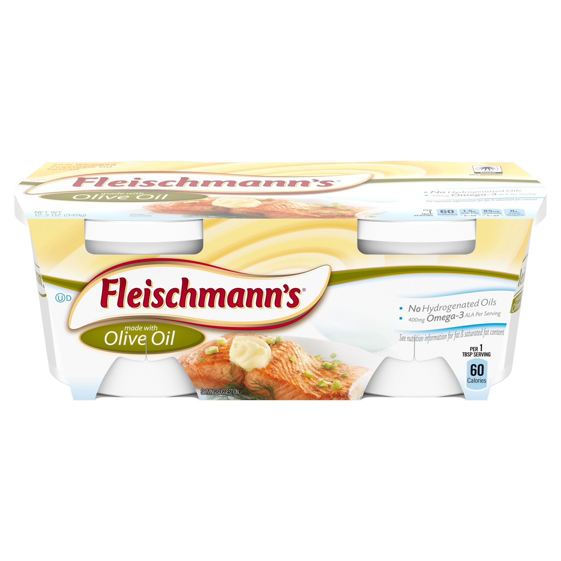 slide 1 of 9, Fleischmann's Olive Oil 60% Whipped Vegetable Oil Spread 12.3 oz, 2 ct; 6.2 oz