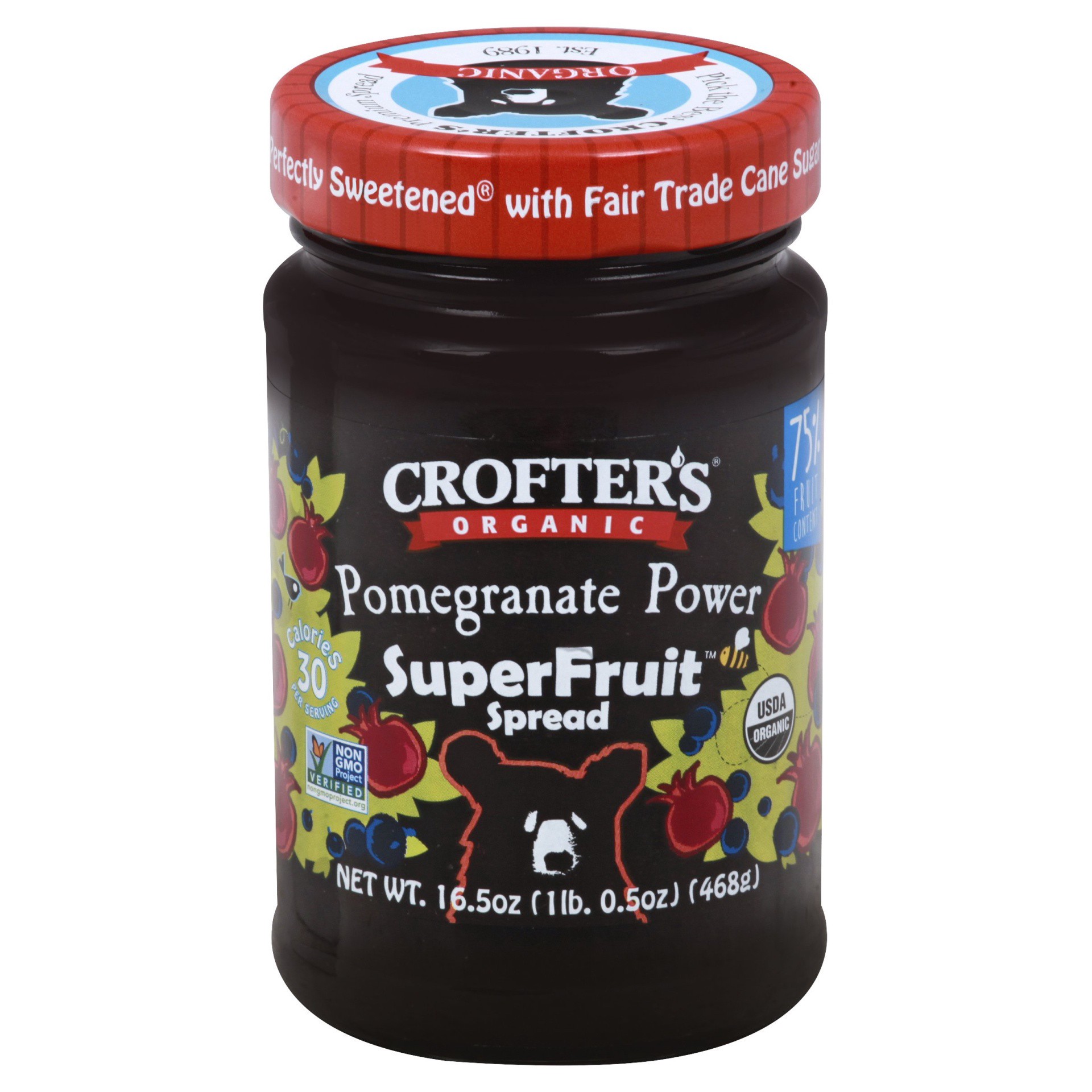 slide 1 of 8, Crofter's Organic Pomegranate Power Super Fruit Spread, 16.5 oz