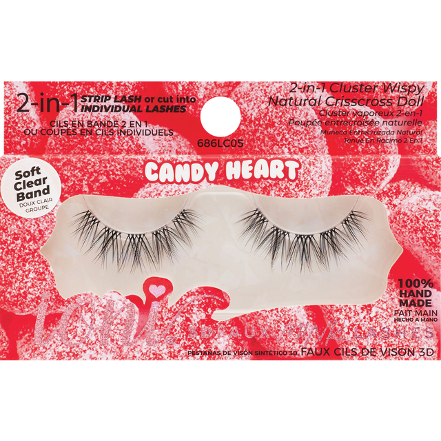 slide 1 of 1, IONI COSMETICS Ioni Lash Candy 2-In1 Cluster Wispy False Lashes, Natural Crisscross Doll, 1 ct