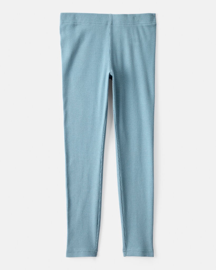 slide 3 of 3, Carter's Girls Rib 100% Cotton Pull-On Stretch Leggings - Blue Blue 7, 1 ct