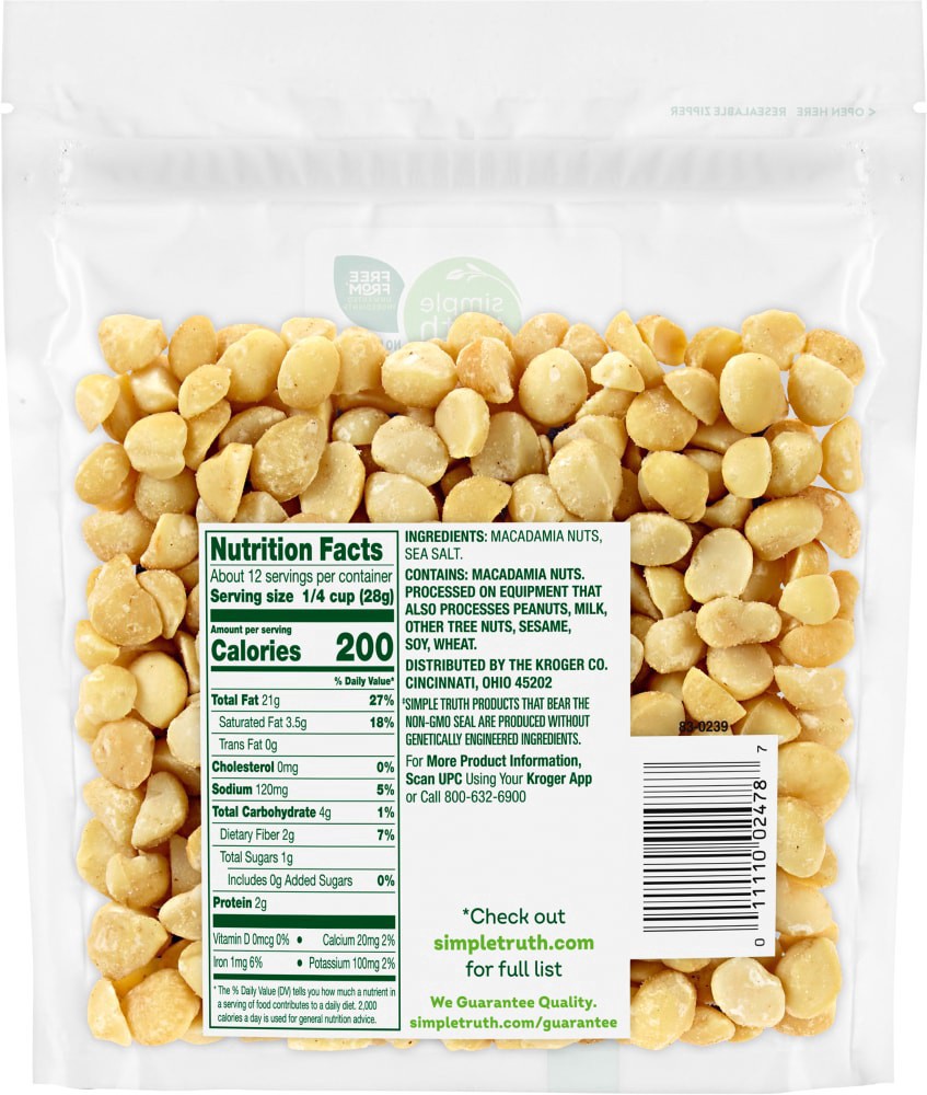 slide 2 of 2, Simple Truth Dry Roasted Macadamia Nuts, 12 oz