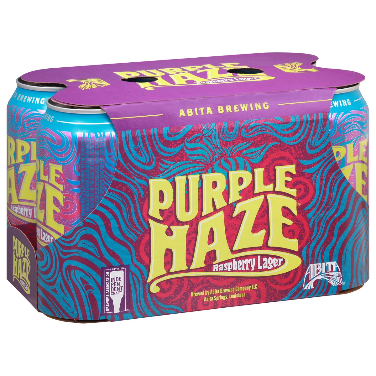 slide 10 of 11, Abita Raspberry Lager Purple Haze Beer 6-12 fl oz Cans, 6 ct; 12 oz