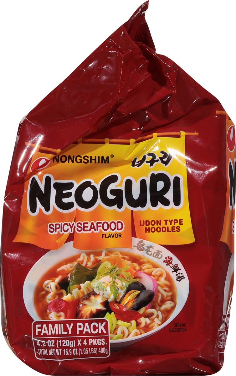 slide 6 of 9, Nongshim Family Pack Neoguri Udon Type Spicy Seafood Flavor Noodles 4 - 4.2 oz Packs, 4 ct