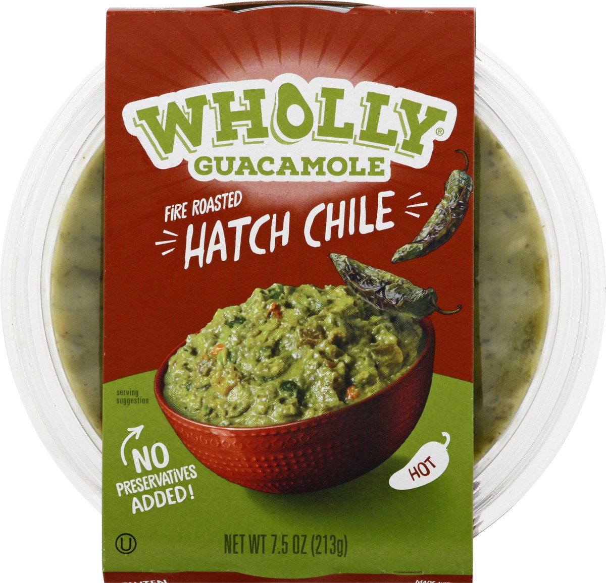 slide 1 of 9, Wholly Guacamole Fire Roasted Hot Hatch Chile Guacamole 7.5 oz, 7.5 oz