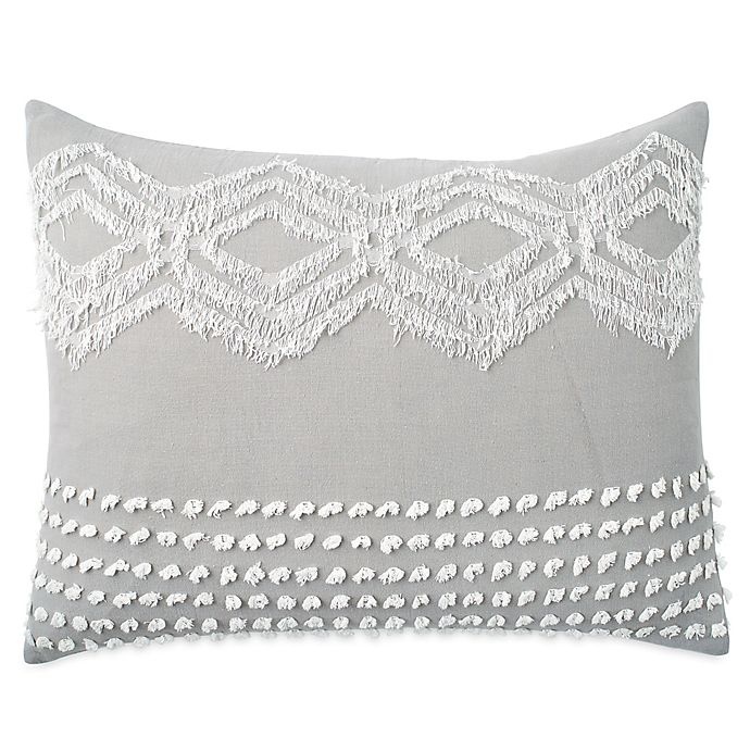 slide 1 of 4, Peri Home Cut Geo Standard Pillow Sham - Grey, 1 ct