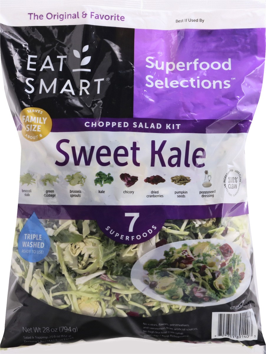 slide 1 of 12, Eat Smart Family Size Sweet Kale Chopped Salad Kit 28 oz, 28 oz