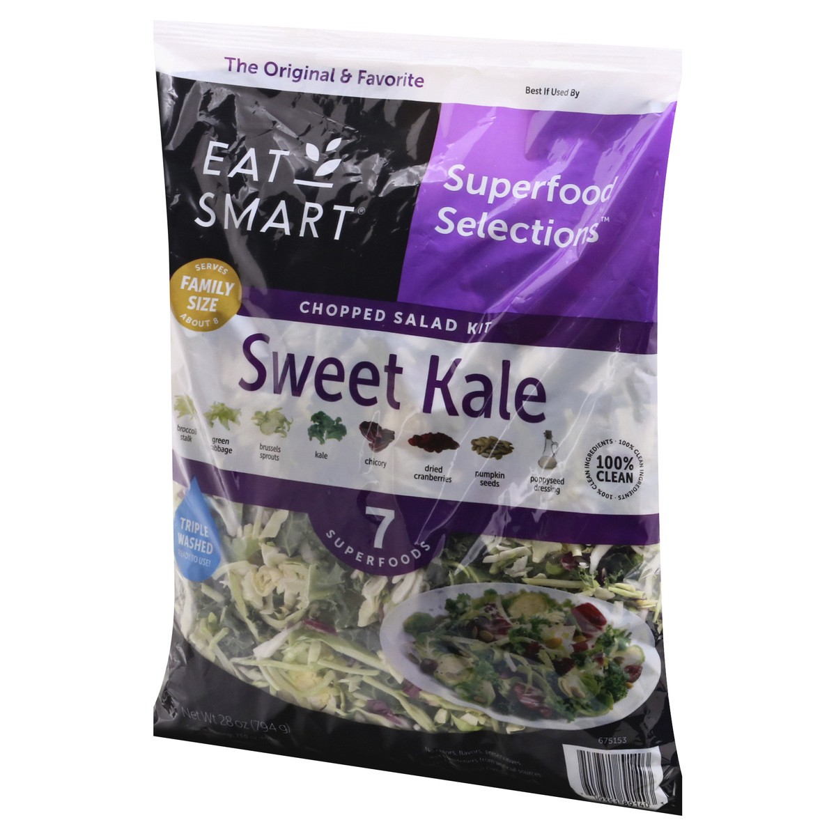 slide 11 of 12, Eat Smart Family Size Sweet Kale Chopped Salad Kit 28 oz, 28 oz