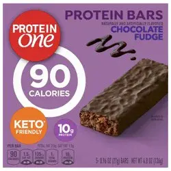 Protein One 90 Calorie Protein Bars, Chocolate Fudge, Keto Friendly, 5 ct