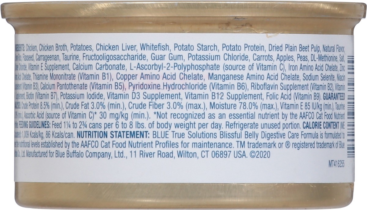 slide 4 of 9, Blue Buffalo Blue True Solutions Natural Blissful Belly Food for Cats 3 oz, 3 oz