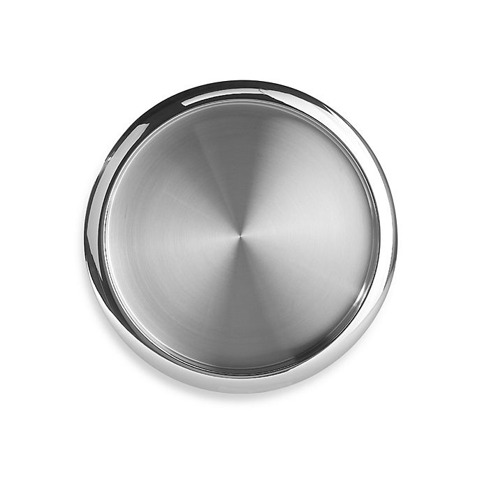 slide 1 of 1, Oggi Stainless Steel Two-Tone Round Serving Tray, 1 ct