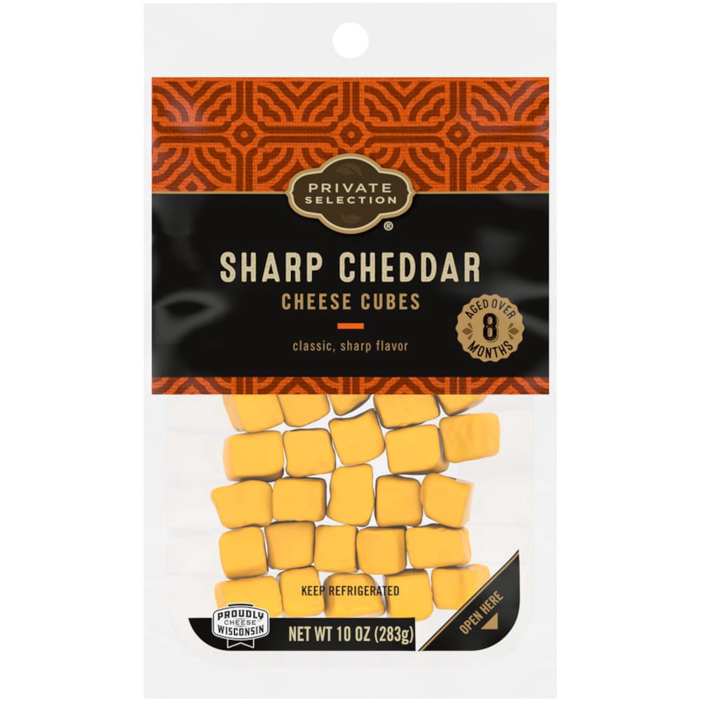 slide 1 of 2, Private Selection Sharp Cheddar Cheese Cubes, 10 oz
