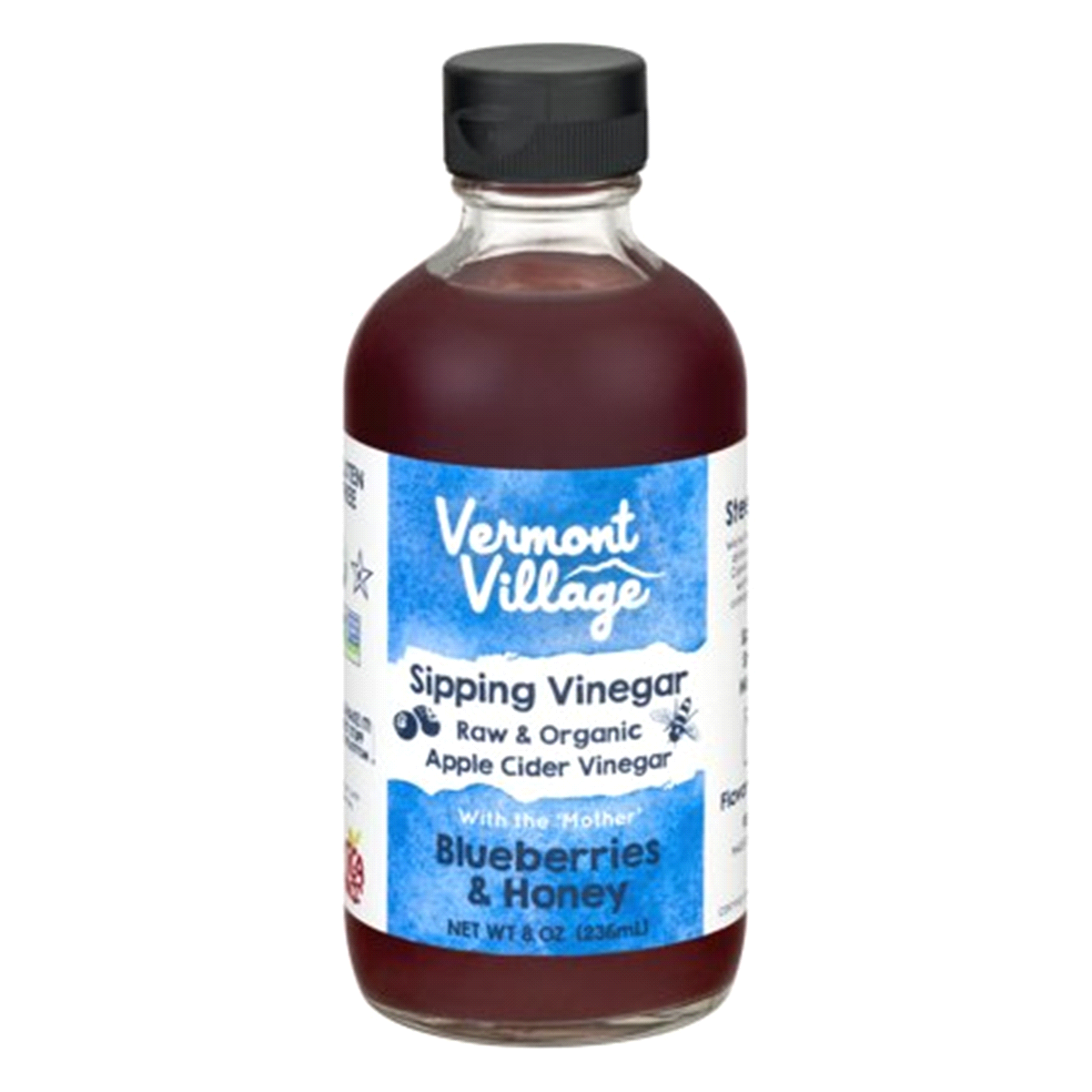 slide 1 of 1, Vermont Village Sipping Vinegar Blueberries & Honey, 8 fl oz