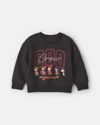 Carters Toddler Boy 'Boo Crew' Peanuts Snoopy Halloween Pullover Sweatshirt - Black Black 24M