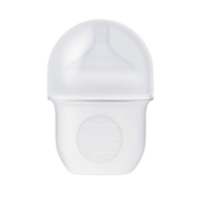 slide 1 of 9, Boon NURSH Silicone Pouch Bottle - White, 4 oz