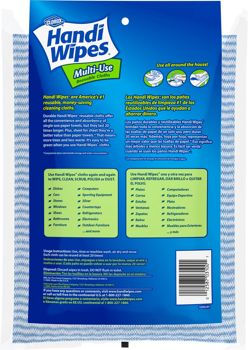 slide 6 of 7, Clorox Handi Wipes Multi-Use Reusable Cloths 6 ea, 6 ct