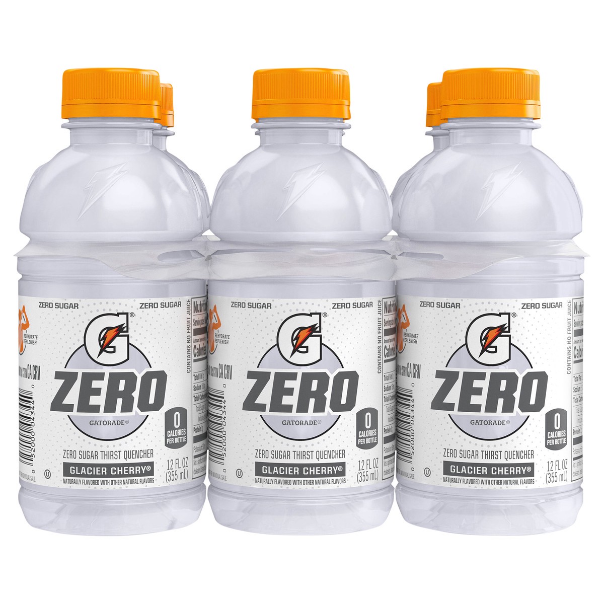 slide 1 of 3, Gatorade Zero Zero Sugar Thirst Quencher Glacier Cherry 12 Fl Oz, 6 Count, 6 ct; 12 oz