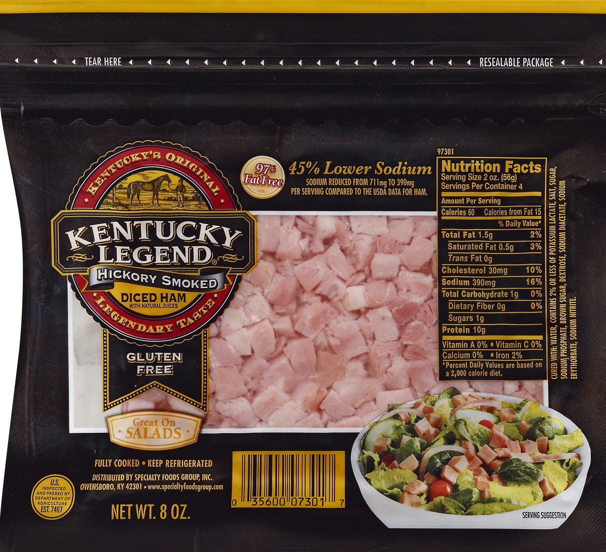 slide 1 of 6, Kentucky Legend Diced Ham 8 Oz, 8 oz