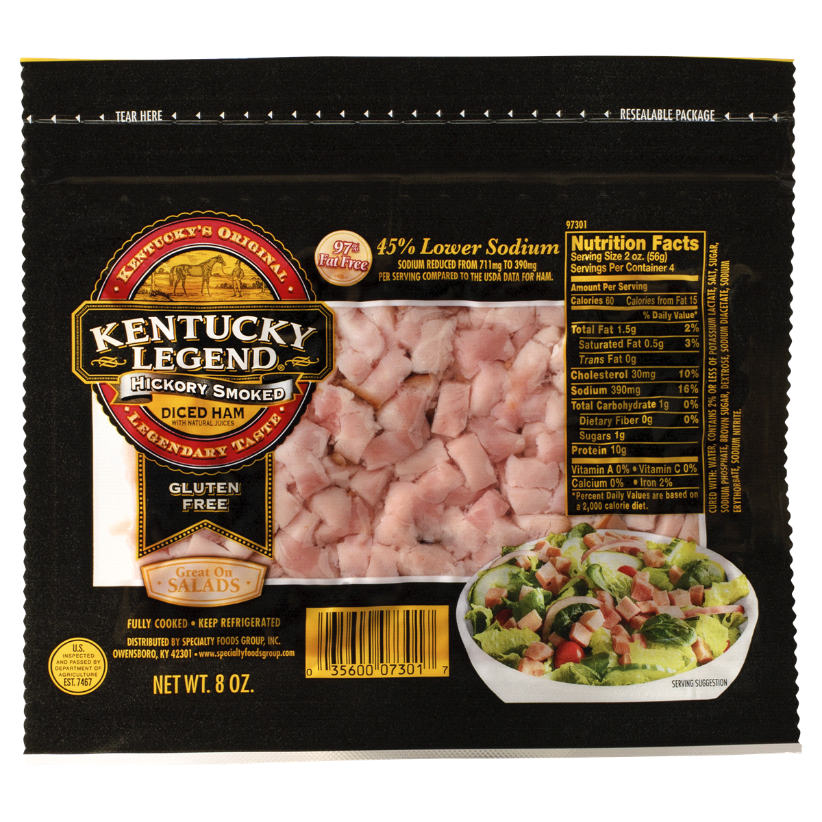slide 1 of 1, Kentucky Legend Diced Premium Ham, 8 oz