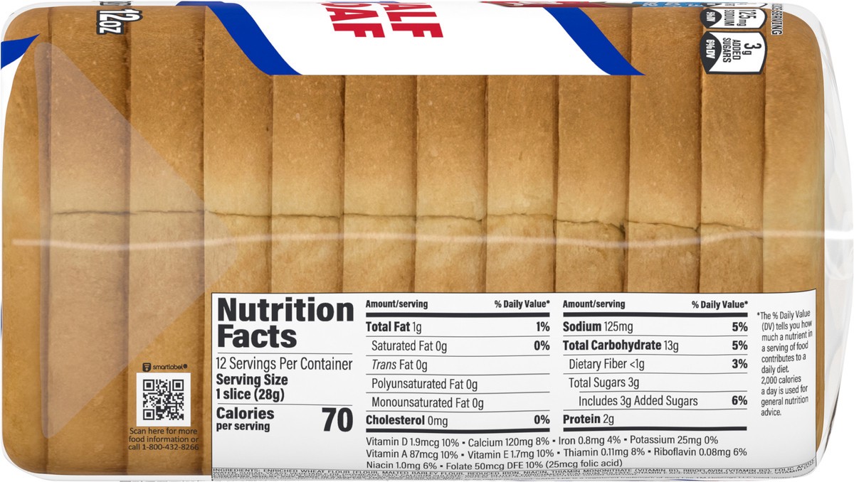 slide 10 of 14, Sara Lee Half Loaf White 12 Ounces, 12 oz