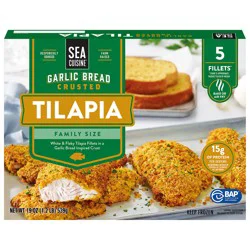 Sea Cuisine Frozen Tilapia Fillets Family Size - Garlic Bread Crusted