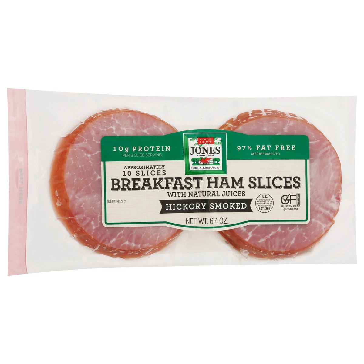 slide 4 of 13, Jones Dairy Farm Hickory Smoked Breakfast Ham Slices 6.4 oz, 6.4 oz