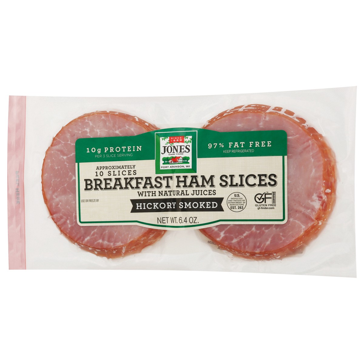 slide 5 of 13, Jones Dairy Farm Hickory Smoked Breakfast Ham Slices 6.4 oz, 6.4 oz