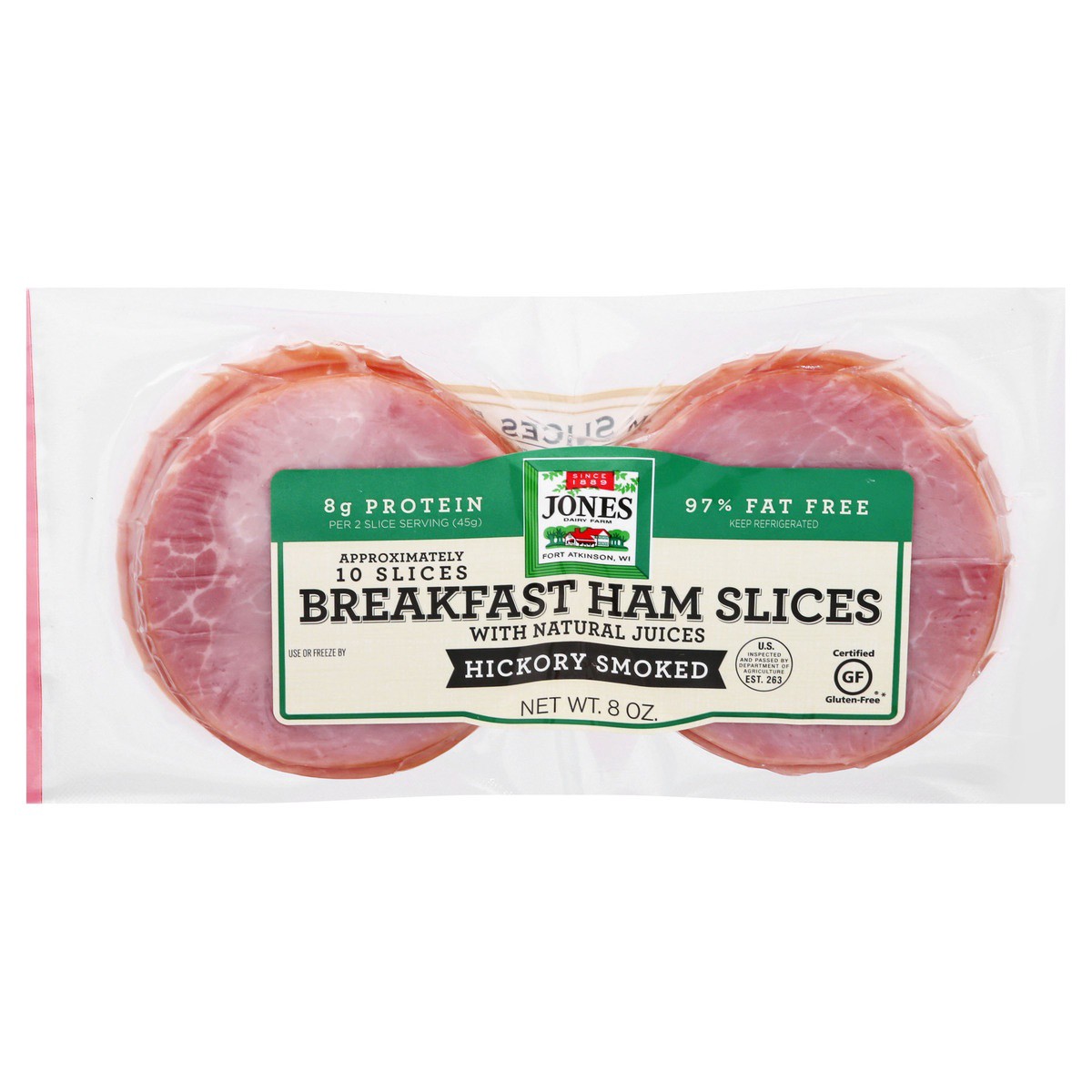 slide 1 of 13, Jones Dairy Farm Hickory Smoked Breakfast Ham Slices 6.4 oz, 6.4 oz