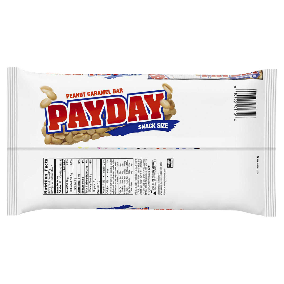 slide 80 of 95, Payday Peanut Caramel Snack Size Candy Bars - 11.6oz, 