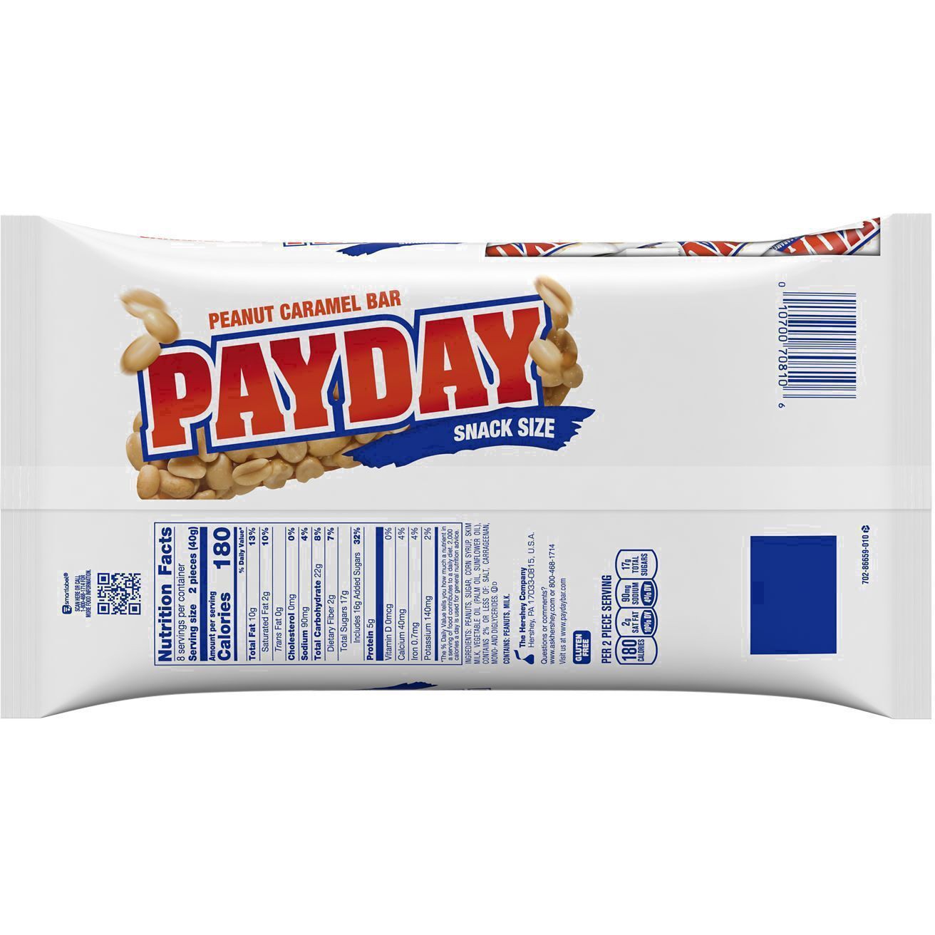 slide 6 of 95, Payday Peanut Caramel Snack Size Candy Bars - 11.6oz, 