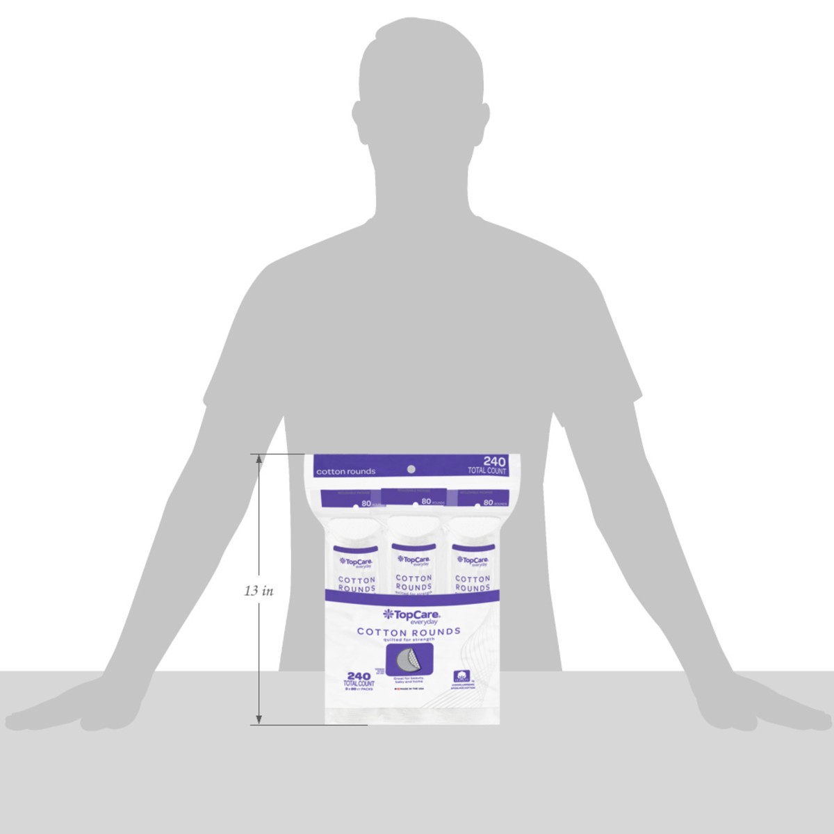 slide 6 of 12, Top Care Cotton Rounds 3 Pack, 2400 ct