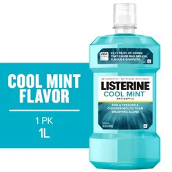 Listerine Cool Mint Intense Antiseptic Mouthwash for Bad Breath, 1 L