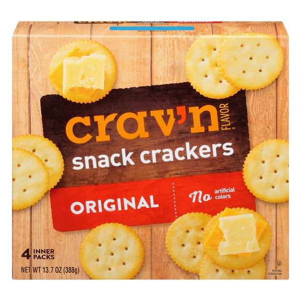 slide 1 of 10, Crav'n Flavor 4 Packs Original Snack Crackers 4 ea, 4 ct