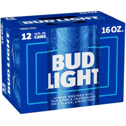 Bud Light Beer, 12 Pack 16 fl. oz. Cans