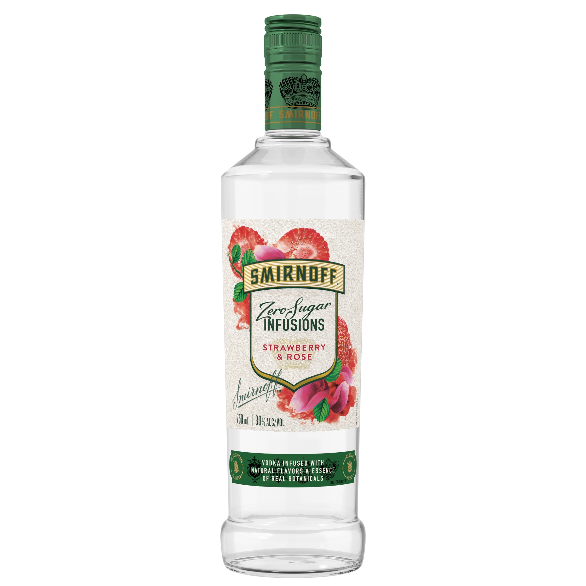 slide 1 of 2, Smirnoff Zero Sugar Infusions Strawberry & Rose Vodka, 750 ml