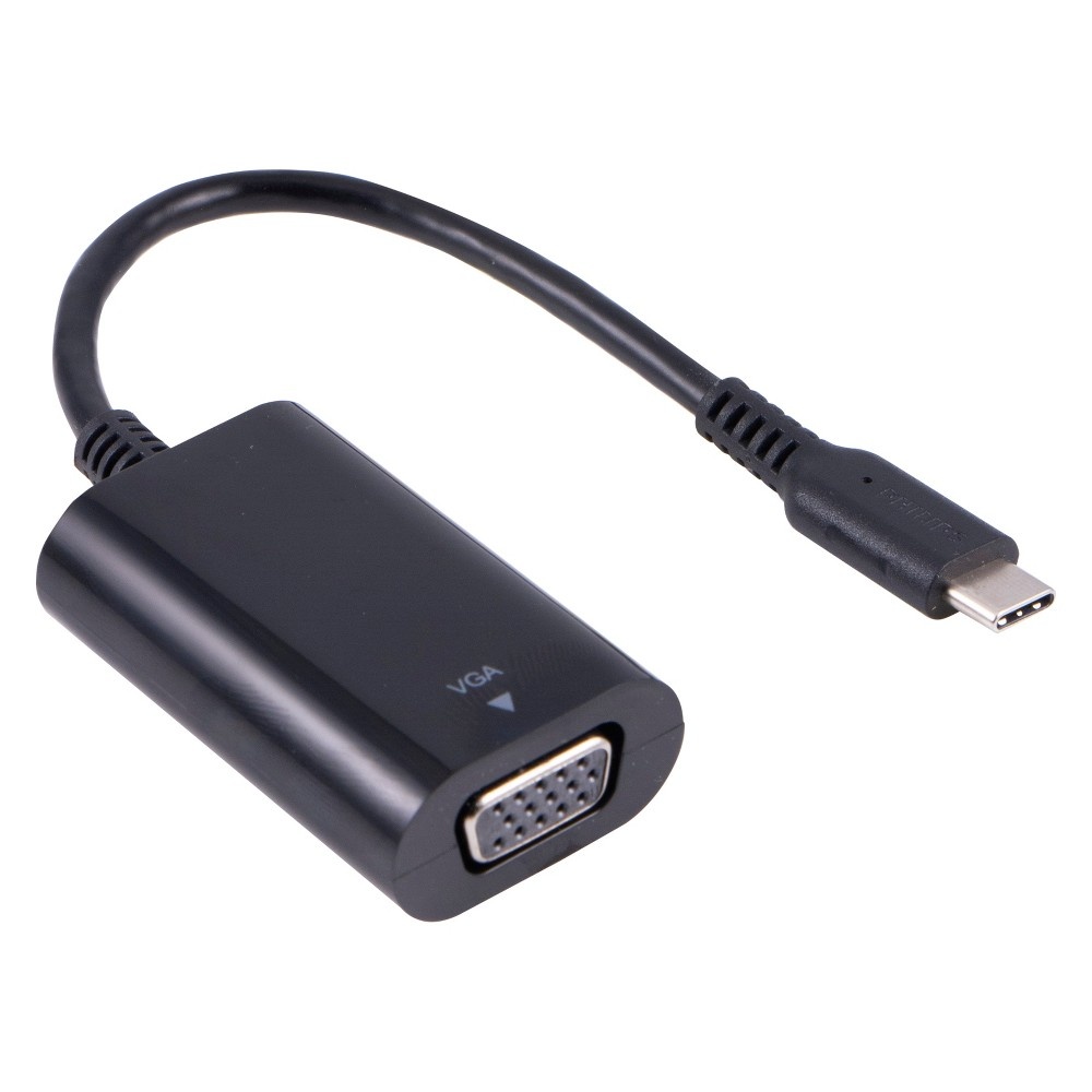 slide 3 of 4, Philips USB-C to VGA Adapter - Black, 1 ct