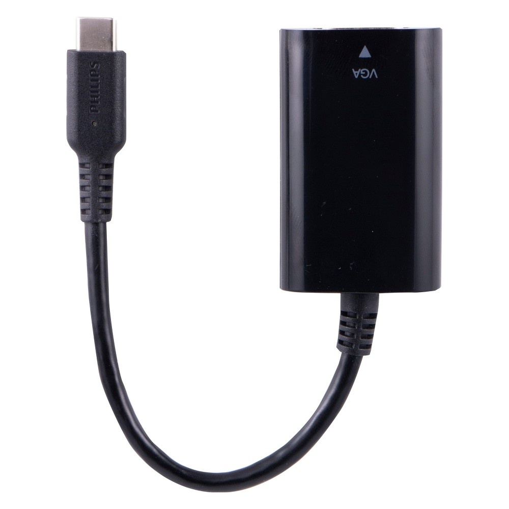 slide 4 of 4, Philips USB-C to VGA Adapter - Black, 1 ct