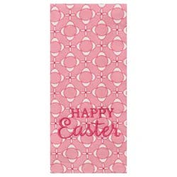 Meijer Corporate Seasonal Mcs Easter Blessings Geo Pink Embroidered Dual Kitchen Towel, 16 In X 26 In