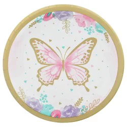 Party Creations Golden Butterfly Dessert Plates