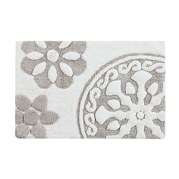 slide 1 of 8, Madison Park Casablanca Medallion Tufted Bath Rug - Grey'', 20 in x 30 in