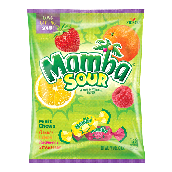 slide 1 of 1, Mamba Sour Fruit Chews, 3.52 oz