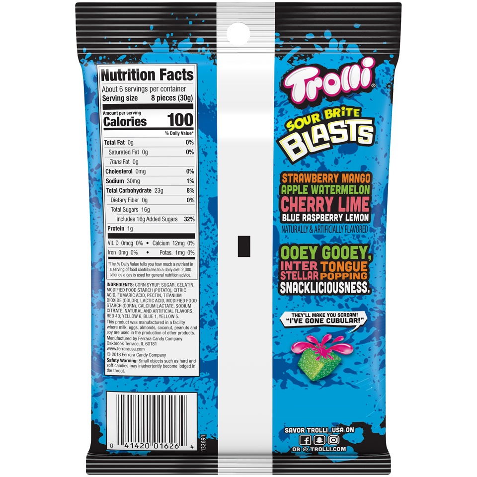 slide 2 of 2, Trolli Sour Brite Blasts Gummi Candy, 8 Oz, 8 oz