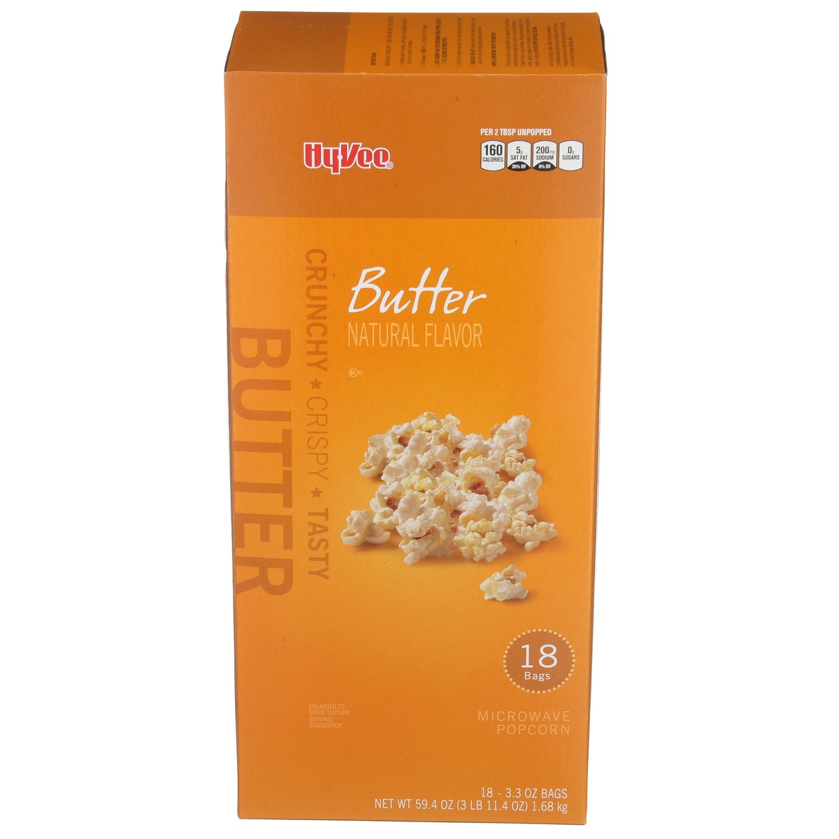 slide 1 of 8, Hy-vee Butter Flavor Microwave Popcorn, 18 ct; 3.3 oz